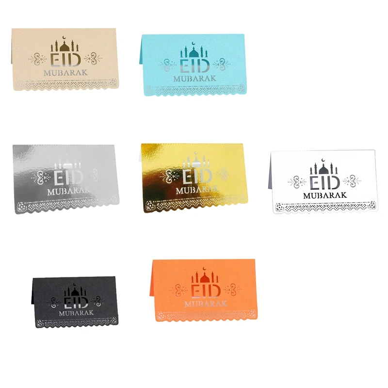 100Pc Eid Mubarak Postcards Cards Ramadan Party Seat Card Hollow Place Cards Happy Eid Ramadan Kareem Muslim