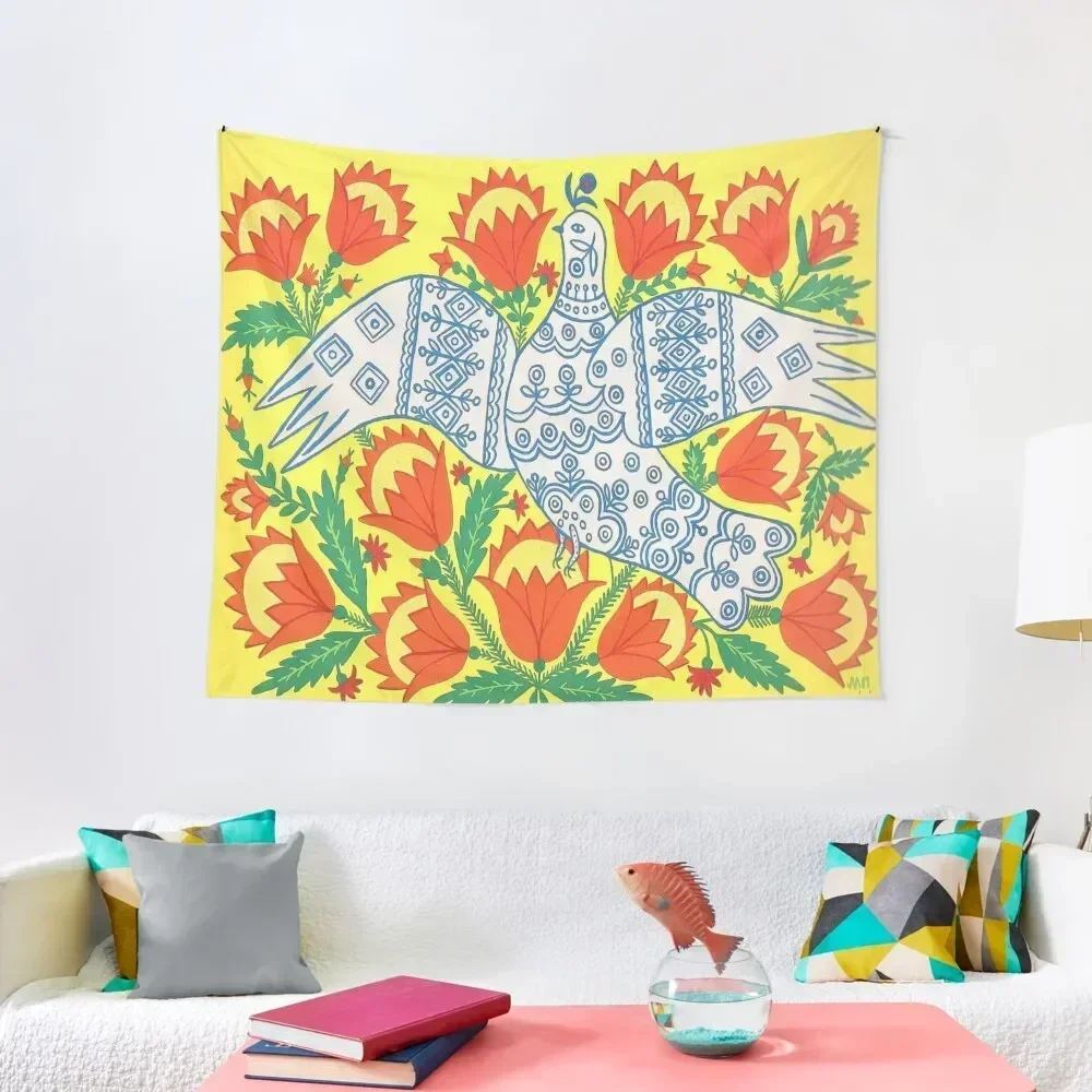 

A Dove Has Spread Her Wings And Asks for Peace by Maria Prymachenko Tapestry Home Decoration Home Decor Aesthetic Tapestry