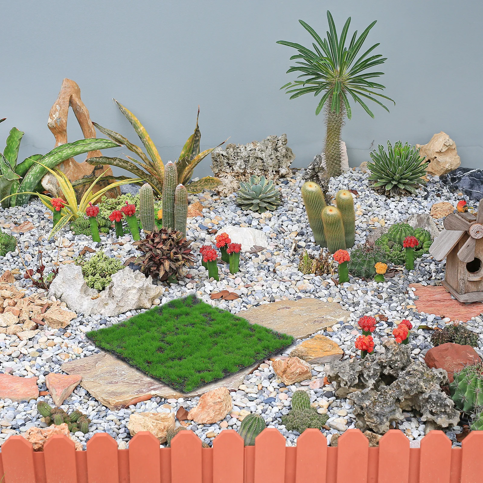 

6Pcs 15x15cm Artificial Moss Greenery DIY Projects Mini Landscapes Faux Lawn Mat Decoration Artificial Plants Grass