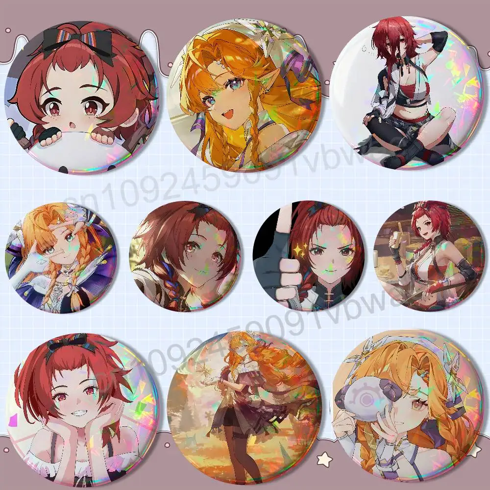 

Sigrika Wuthering Waves Feixue Chixiao Badge on Backpack Clothes decoration Tinplate Round Brooch Funny Custom Gifts for Friend