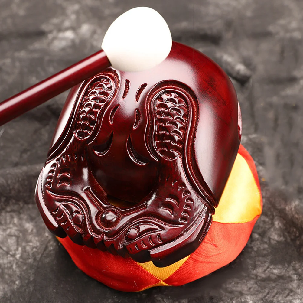 

1Set Wooden Carving Muyu Set Premium Natural Woodblock for Meditation Buddhist Percussion Instrument Kids Music Education Tool