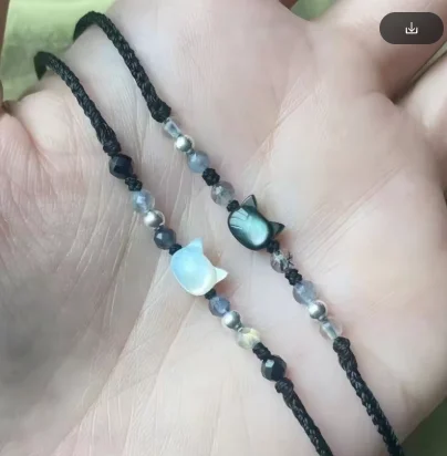 Couples' Handmade Cute Cat Bracelet Set, Unique Gift