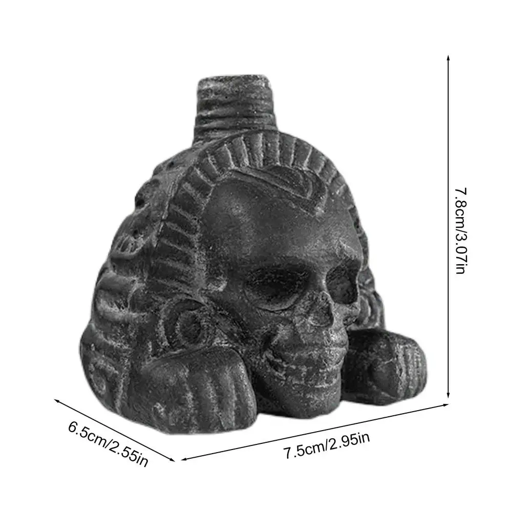 Einzigartige authentische Aztekenpfeife, laute, gruselige Azteken-Todespfeife, realistische menschliche Schreipfeife, Azteken-Geisterkriegspfeife – Detail 7