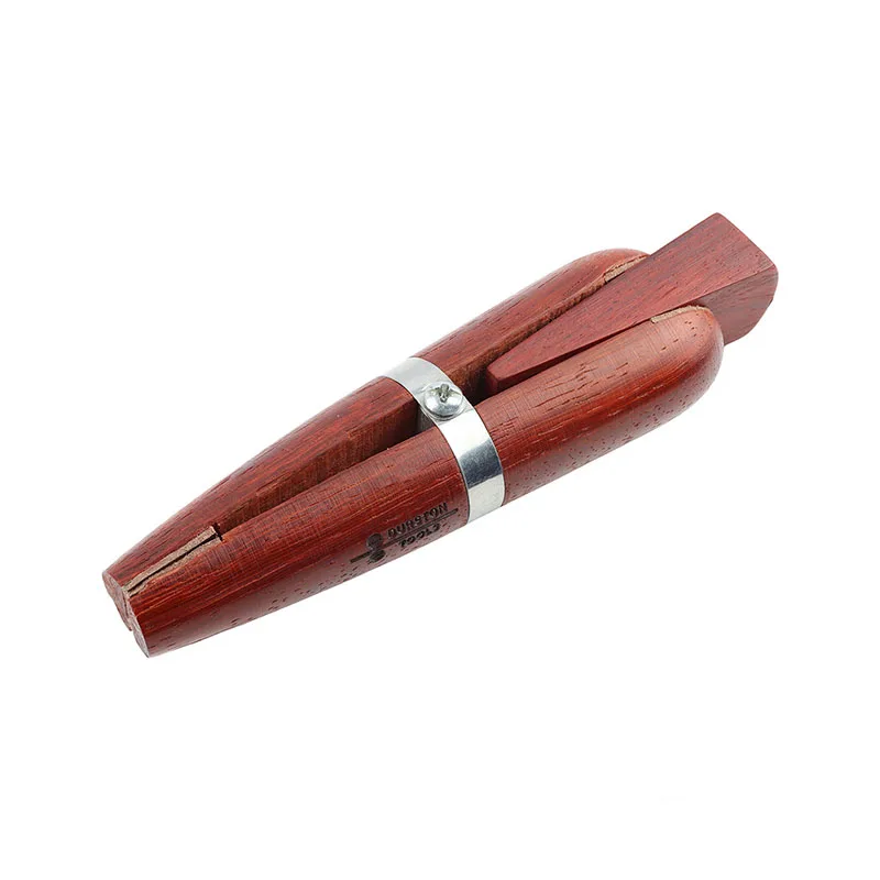 Durston Wooden Ring Clamp with Wedge Padauk Hardwood Double End Leather Pads Ring Holder Engraving Stone Setting Jewelry Tool