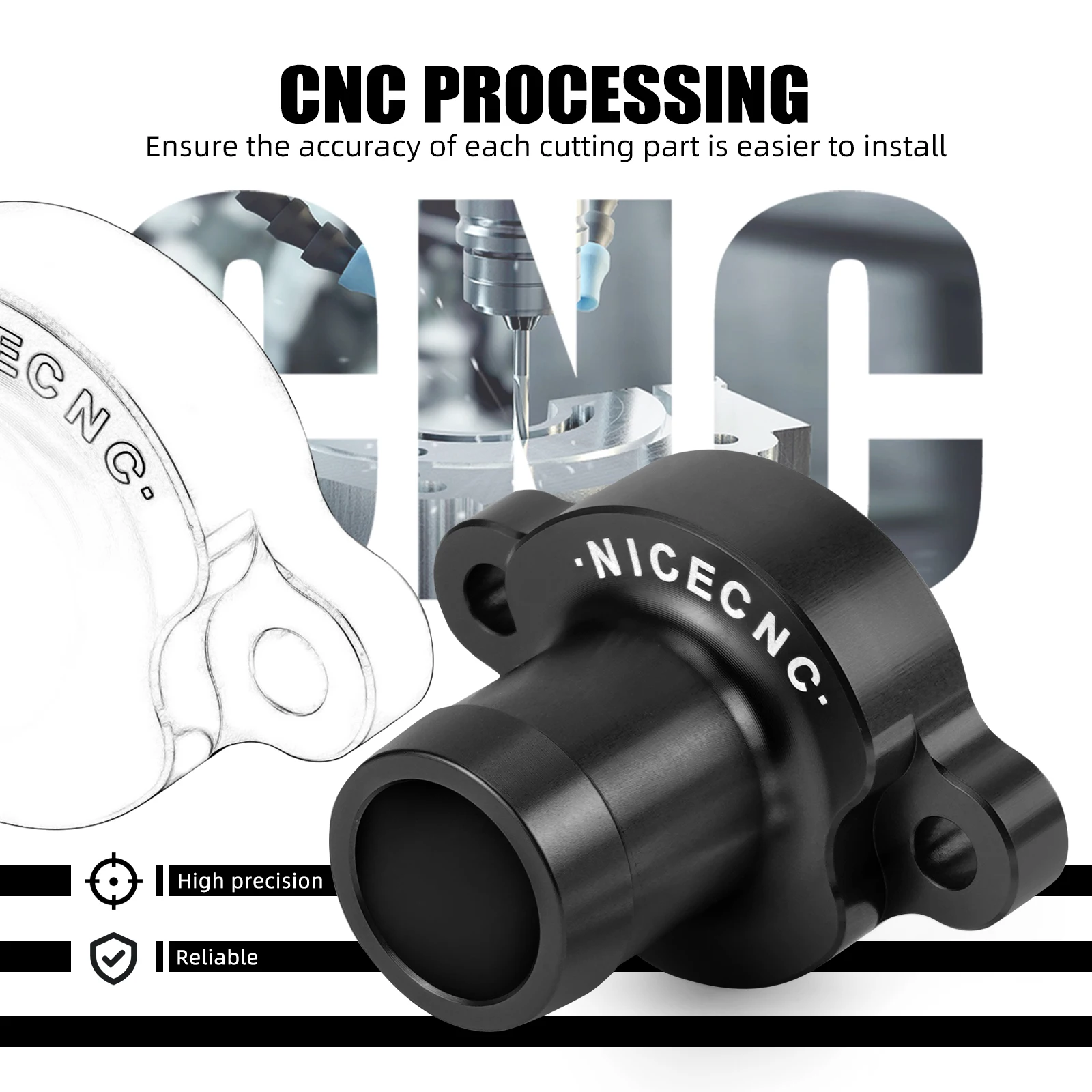 NICECNC Thermostatgehäuseabdeckung für KTM 690 DUKE/DUKE R/Enduro/Enduro R/SMC/SMCR 08–2025 Husqvarna 701 Enduro GasGas 700 SM/ES – Detail 5