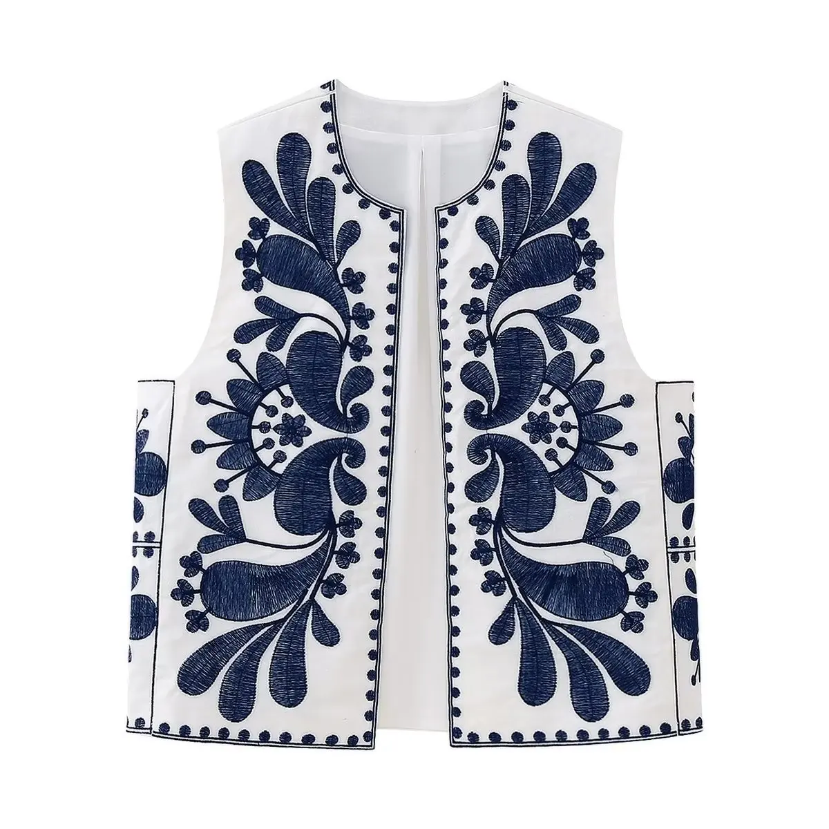 （MM）Floral Jacquard Sheer Vest HH Women Floral Embroidered Vest Top Summer Casual Vintage Y2k