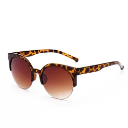 Lunettes de soleil œil de chat rétro vintage pour femmes, demi-monture, anti-UV, voyage, fête, nouveau, 2024