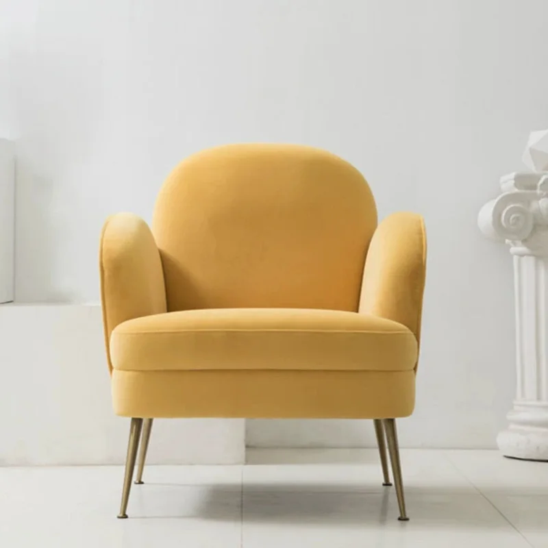 Bedroom Yellow Chair Luxury Fabric Small Space Beaty Chair Nordic Style Sillones Para Sala De Estar Living Room Furniture