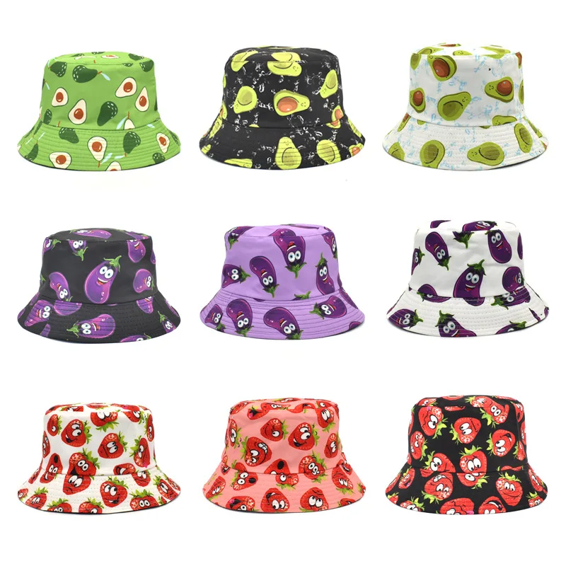 

Spring And Summer New Digital Printing Fisherman Hat Women's Double Sided Basin Hat Street Outdoor Beach Hat Men's Sunshade Hat
