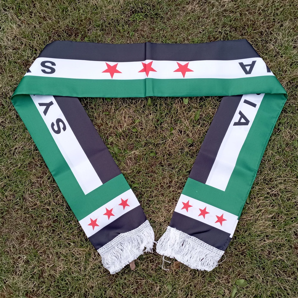 Xvggdg  Customized Scarf  old  Syria Scarf 15*150cm The Syrian Arab Republic Syrian three Star Scarf Banner