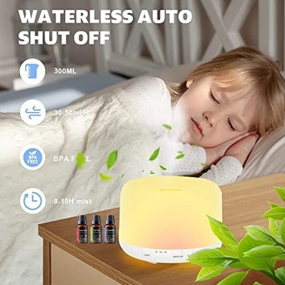 300ML Essential Oil Diffuser with RemoteControl BPA Free Ultrasonic Aromathera