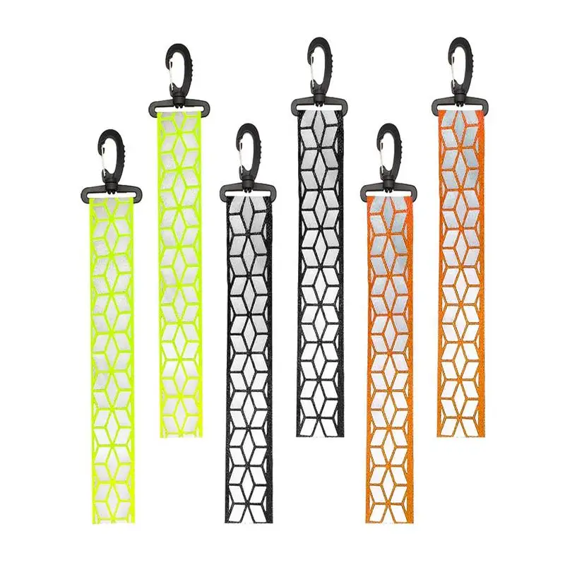 6pcs High Visibility Car Reflective Keychains Cycling Pendant For Bag Traffic Safety Marker Products Night running Accessories