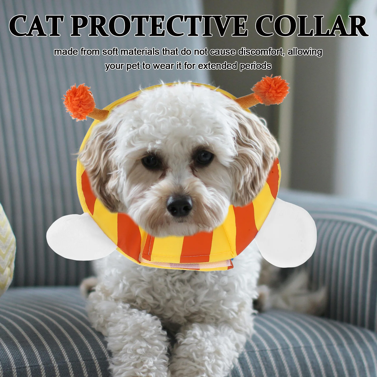 

Soft Adjustable Elizabethan Collar for Dogs Cats Comfortable Recovery Protection Prevent Licking Wounds Dog Collar Piercing