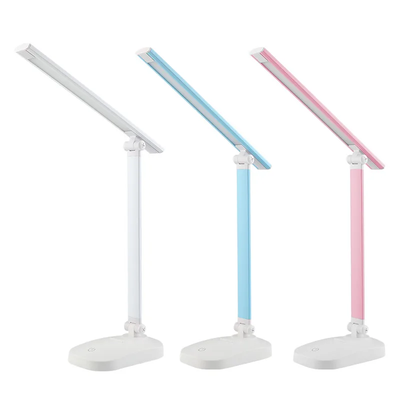 Intelligent Touch Foldable LED Desk Lamp USB Plug Desk Lamp 3 Color Soft Lighting Eye Protection Reading Lamp for Student Study