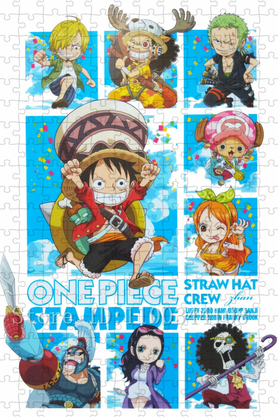 One Pieces Luffy Zoro Sanji Puzzles Cartoon Anime Characters Jigsaw Puzzles Parent-Child Interactive Game Toy