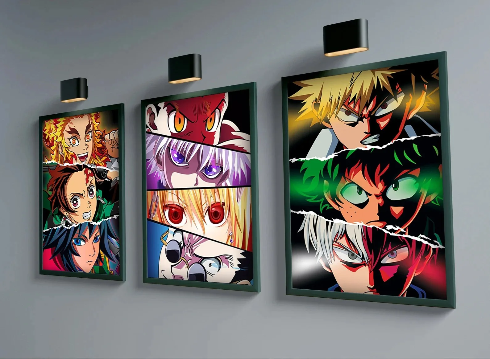 Anime Figure Eyes Poster Aesthetic Hunter x Hunter Attack on Titan Demon Slayer Manga Canvas Painting Wall Art Kawaii Room Decor