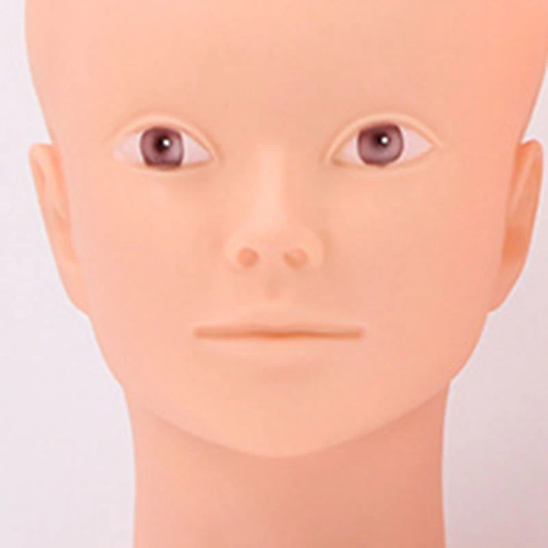Cabeza de Maniquí de silicona suave con orificio de montaje, práctica de extensión de pestañas de belleza, cabeza de entrenamiento para cosmetología de maquillaje