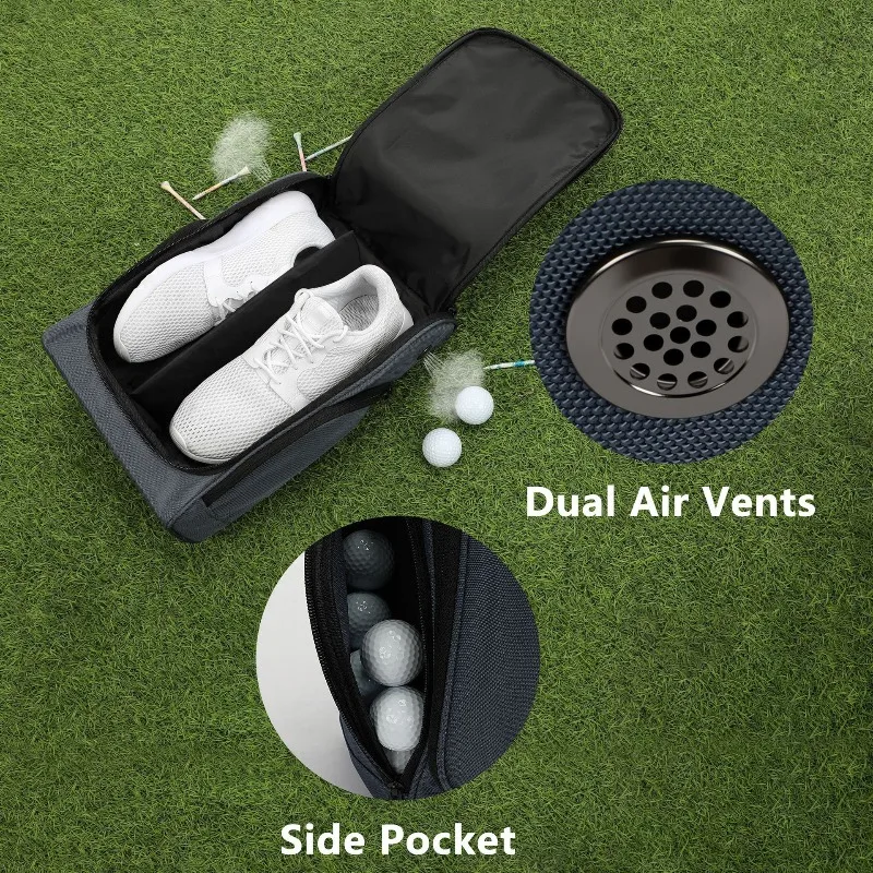 New nylon wear-resistant golf shoe bag, large-capacity portable golf shoe storage bag