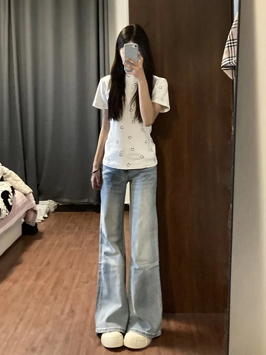 

Loose Wide Leg Blue Jeans Women's Spring 2026 New Style Casual Bootcut Denim Pants Tapered Shape Slimming Floor-Length