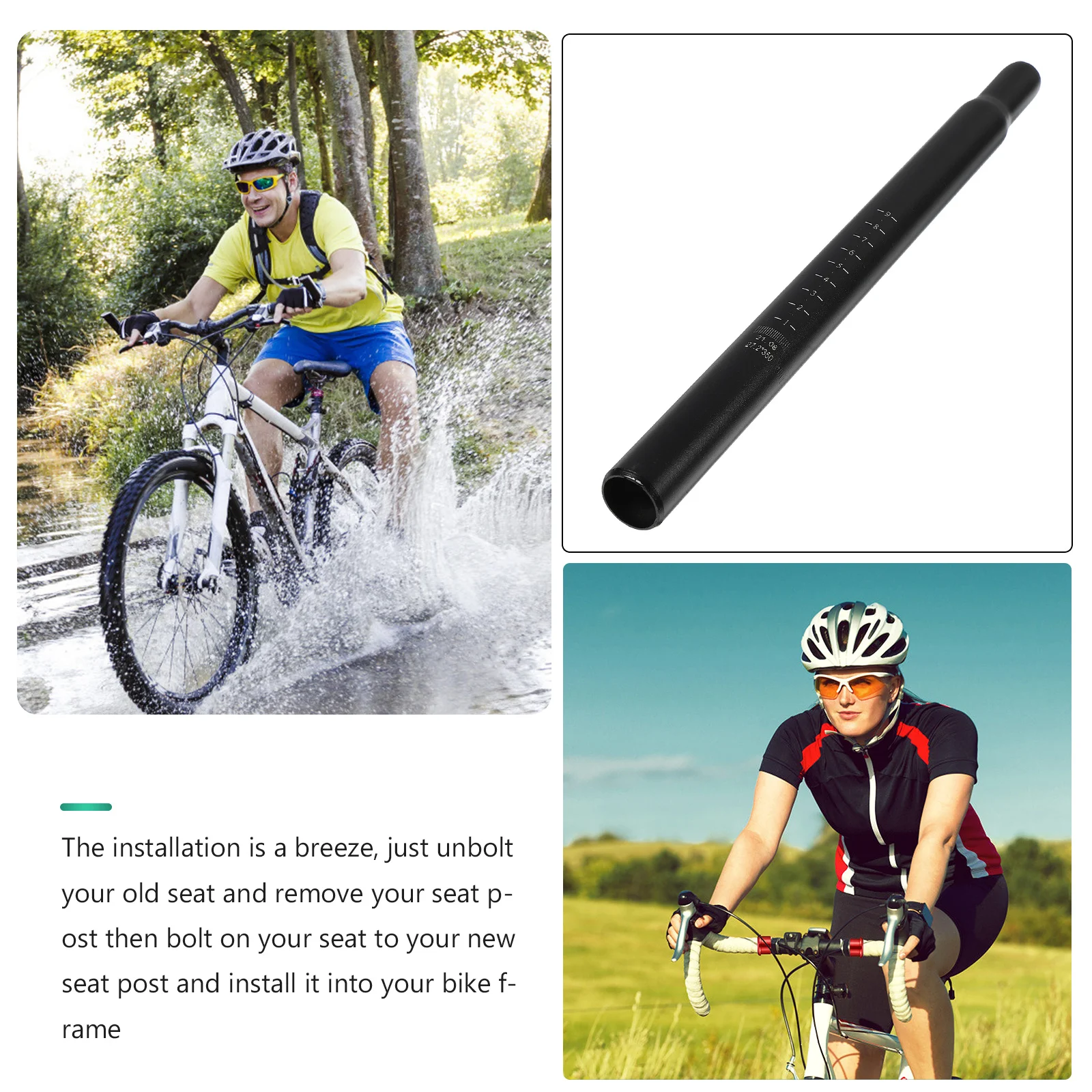 

High-Quality Aluminum Alloy Bike Seat Post Suitable for Multiple Bike Types Easy Installation Marked Safety Line