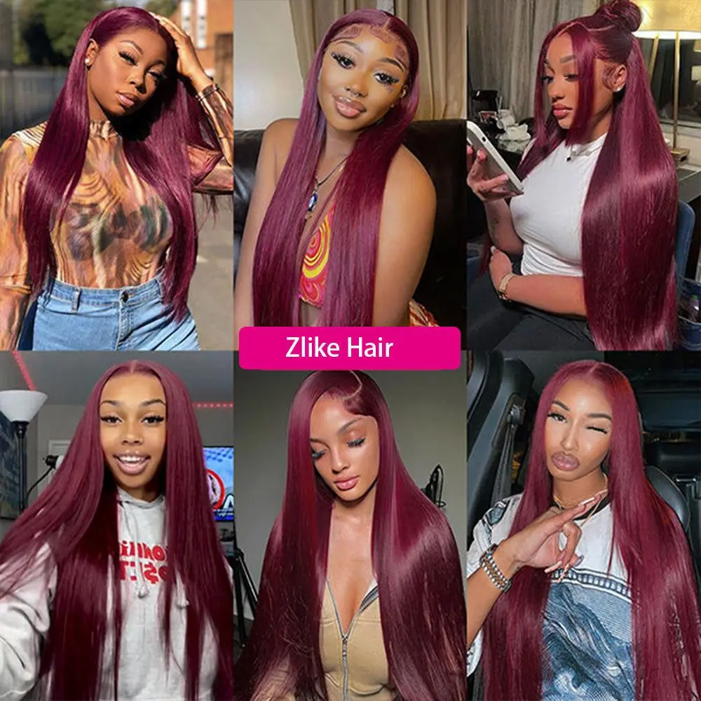 99j Burgundy Straight Human Hair Bundles 10-28 Inch Colored Human Hair Bundles For Black Women 1 Bundles Remy Hair Bundles