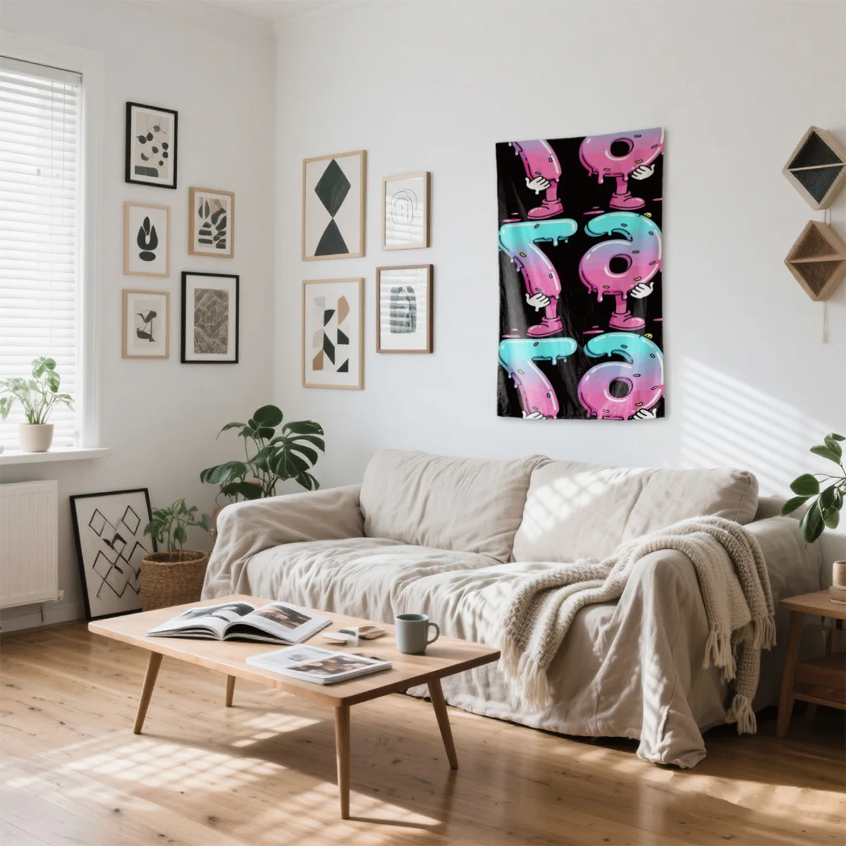 Repeating 67 dripping with hands Digital printing polyester wall tapestry suitable for use in living bedrooms offices bars party