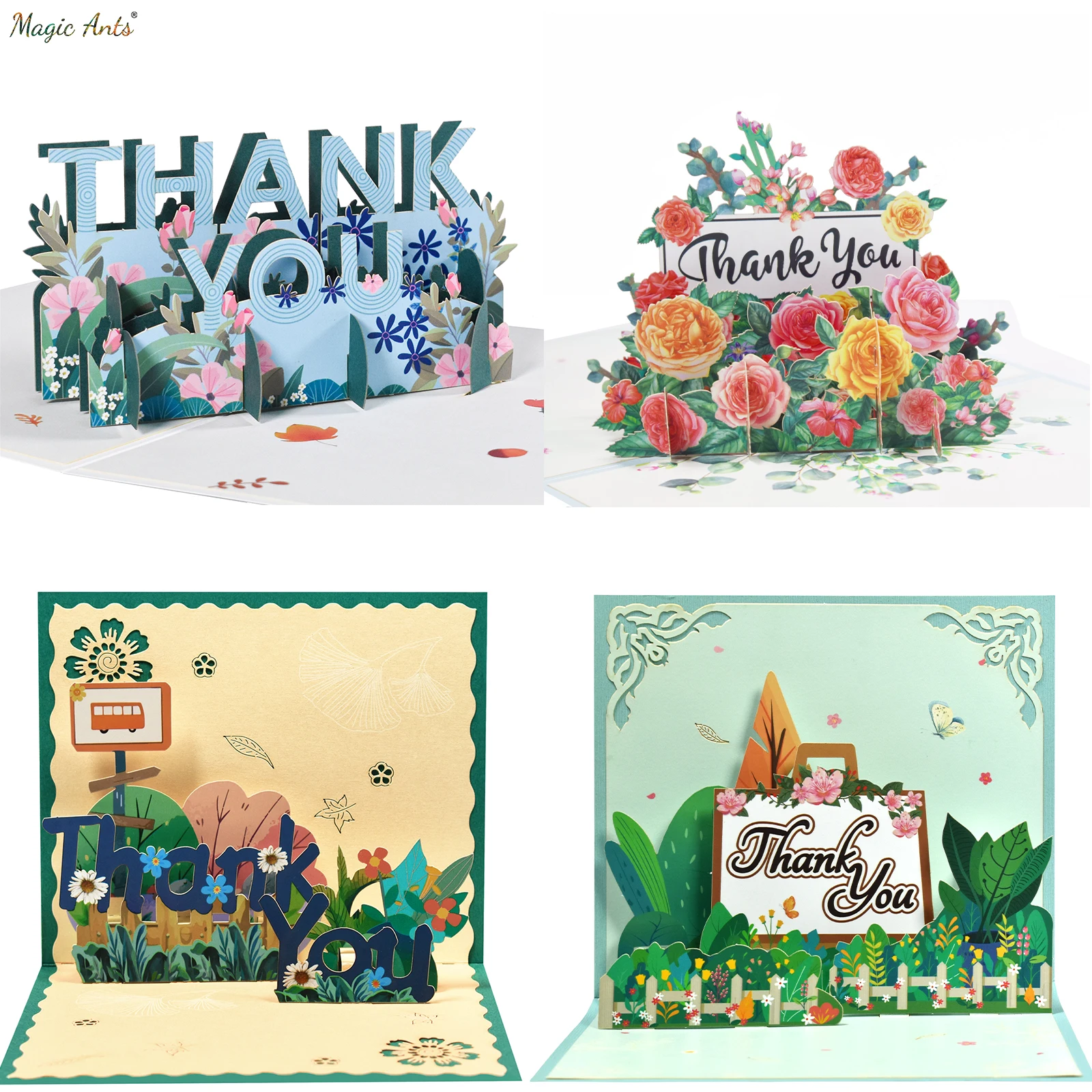 3D Thank You Card Pop-up with Envelope for Small Business Kids Wedding Baby Shower Mothers Day Fathers Day Greeting Cards