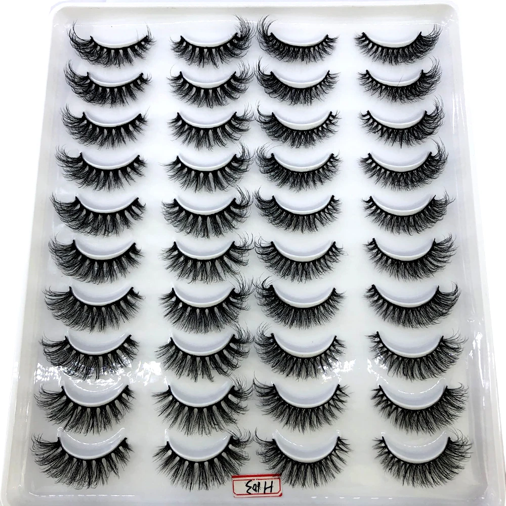 20 Pairs 3D Faux Mink Lashes Natural False Eyelashes Dramatic Fluffy Soft Wispy Volume Cross Reusable Eyelash MaKeup Tools