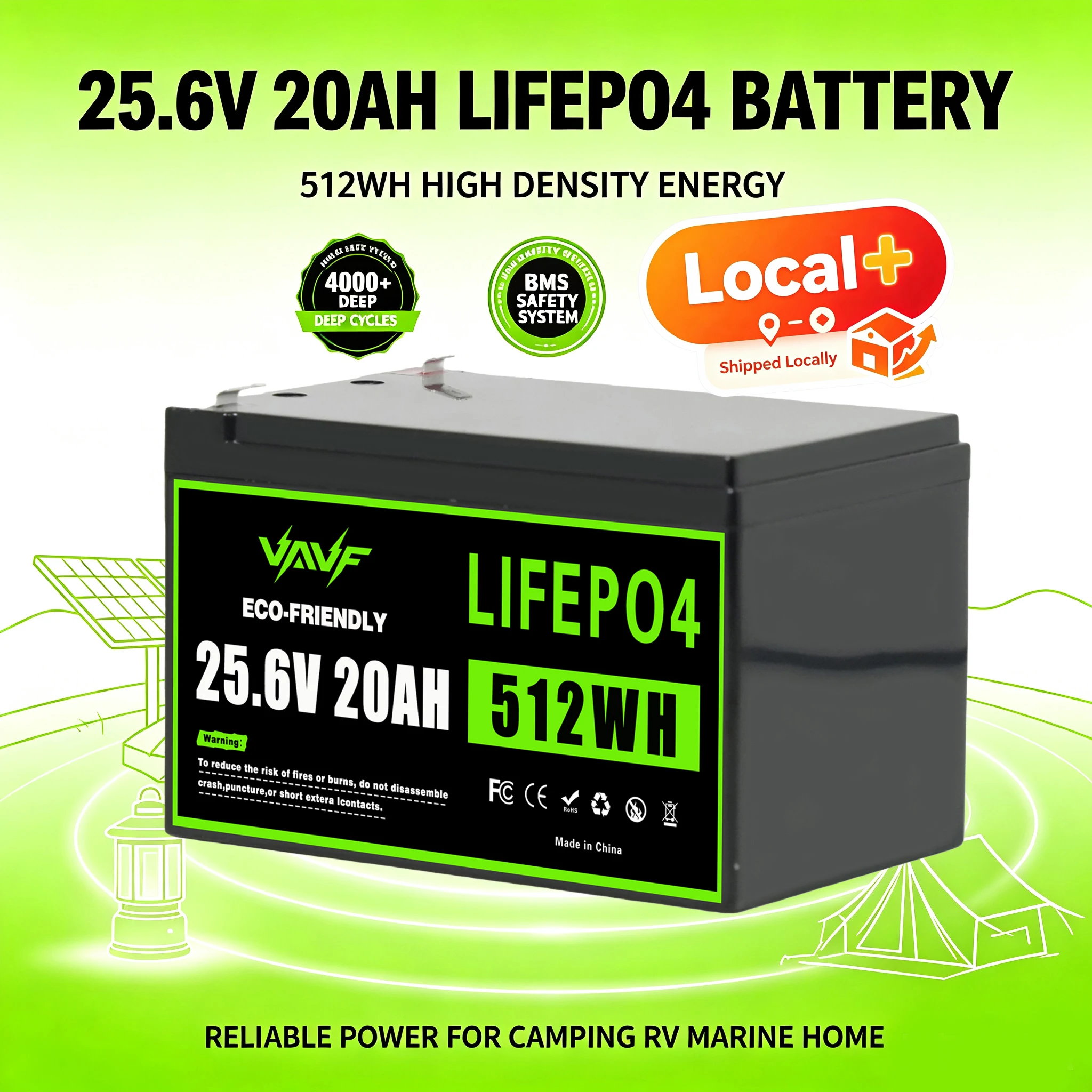 20000mAh LiFePO4 Batteriepack 24V Tiefzyklus-Akku, wiederaufladbar, EU-Lagerlieferung für Off-Grid-Solarstromsysteme, Wohnmobile, Yachten, Angelboote, Torantriebe, Trolling-Motoren,