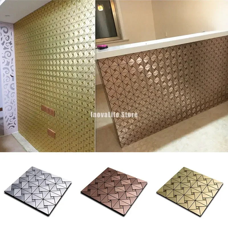 30*30cm Backdrop Wall Mosaic Tile Self-Adhesive Wall Stickers for Floor Bathroom Wallpapers DIY Bedroom TV Wall Decor