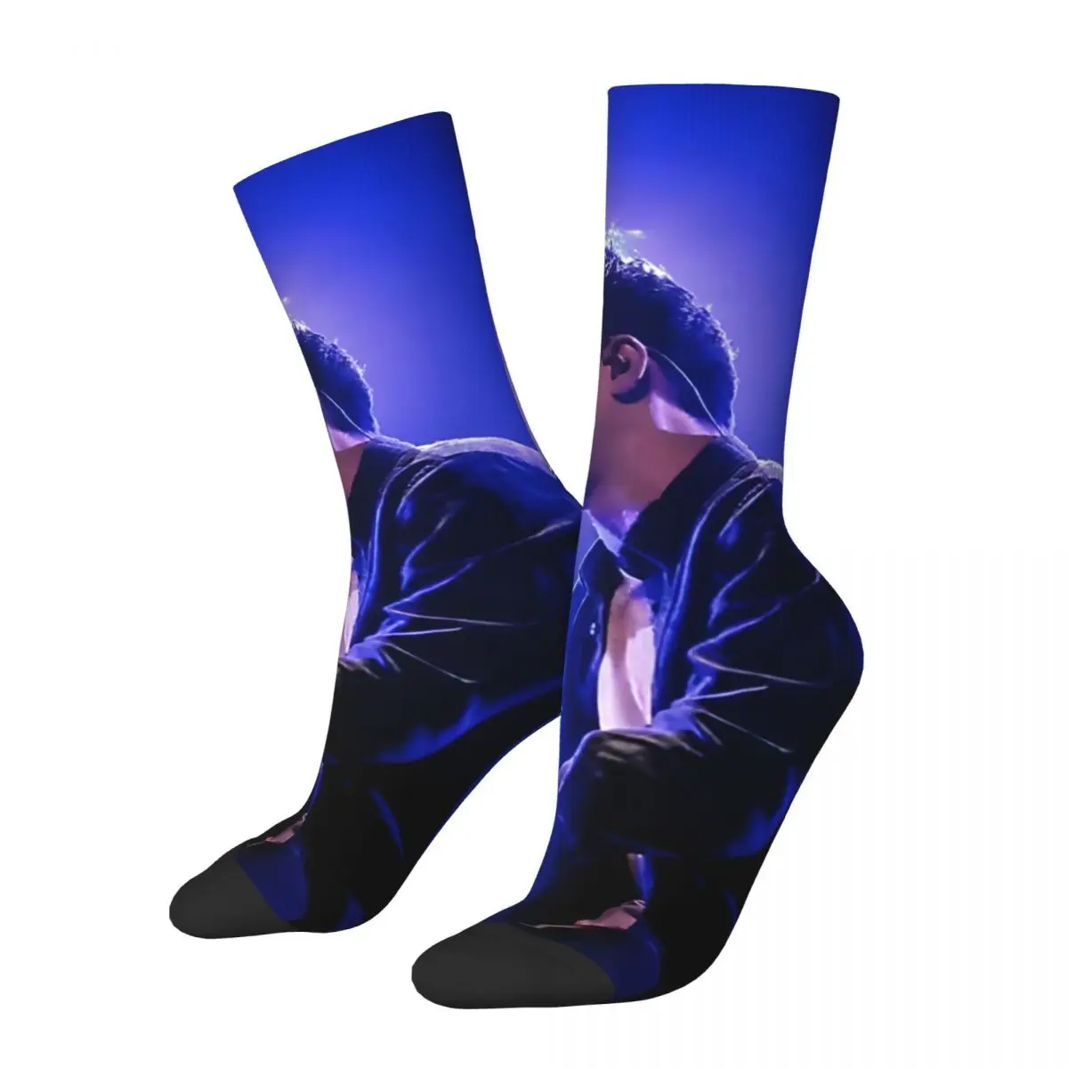 Funny Crazy compression Cool Sock for Men Hip Hop Vintage C-Charlie Puth Happy Quality Pattern Printed Boys Sock Novelty Gift