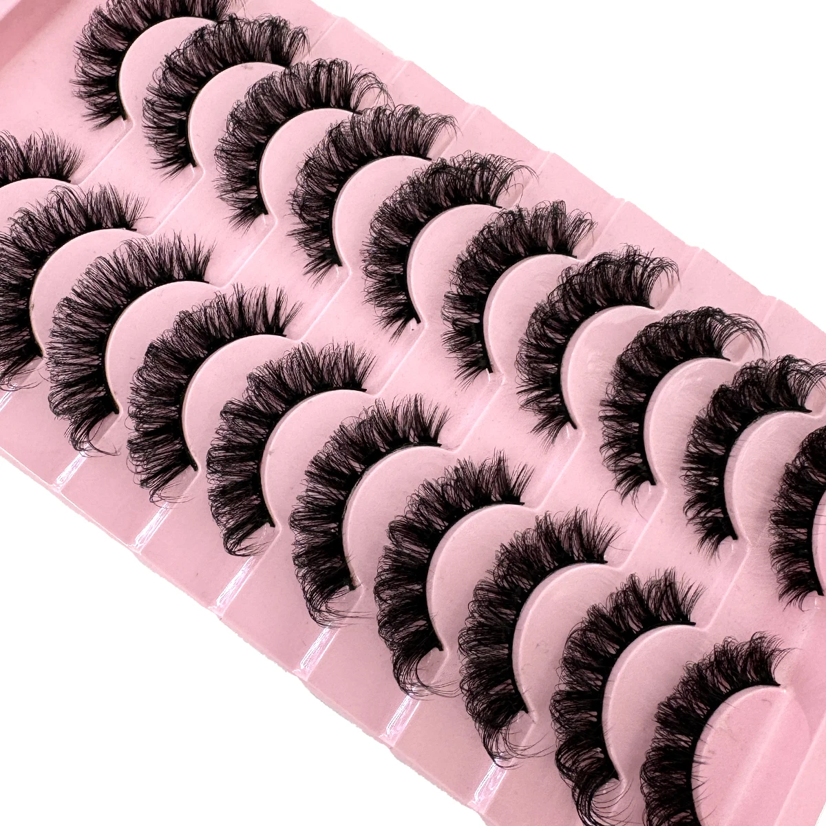 AMSDCN 10 คู่ dd รัสเซียขนมิ้งค์ขนตาปลอมธรรมชาติยาวขนตาปลอมแต่งหน้าขนตางูขนตาฟูเครื่องมือ