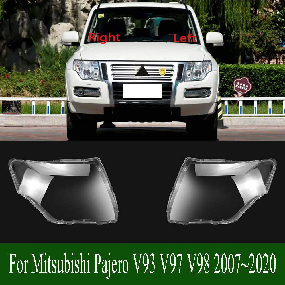 For Mitsubishi Pajero V93 V97 V98 2007~2020 Front Headlight Cover Transparent Lampcover PC Lampshade Anti Cracking Lens Shell