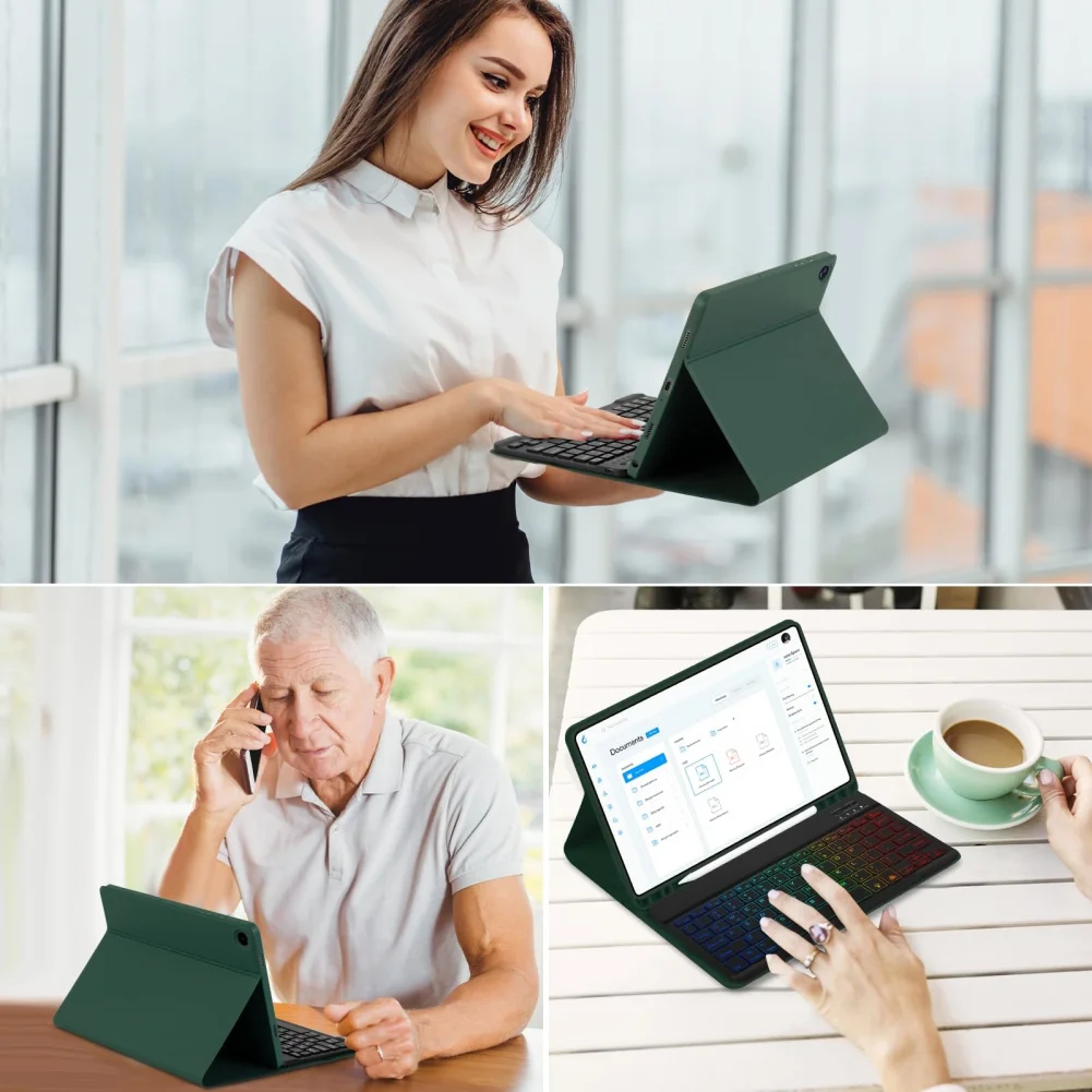 Wireless Tablet Cover RGB Keyboard Portable Keyboard Case Compatible For  Tab A9+ 11-inch (2023) SM-X210/X216/X218