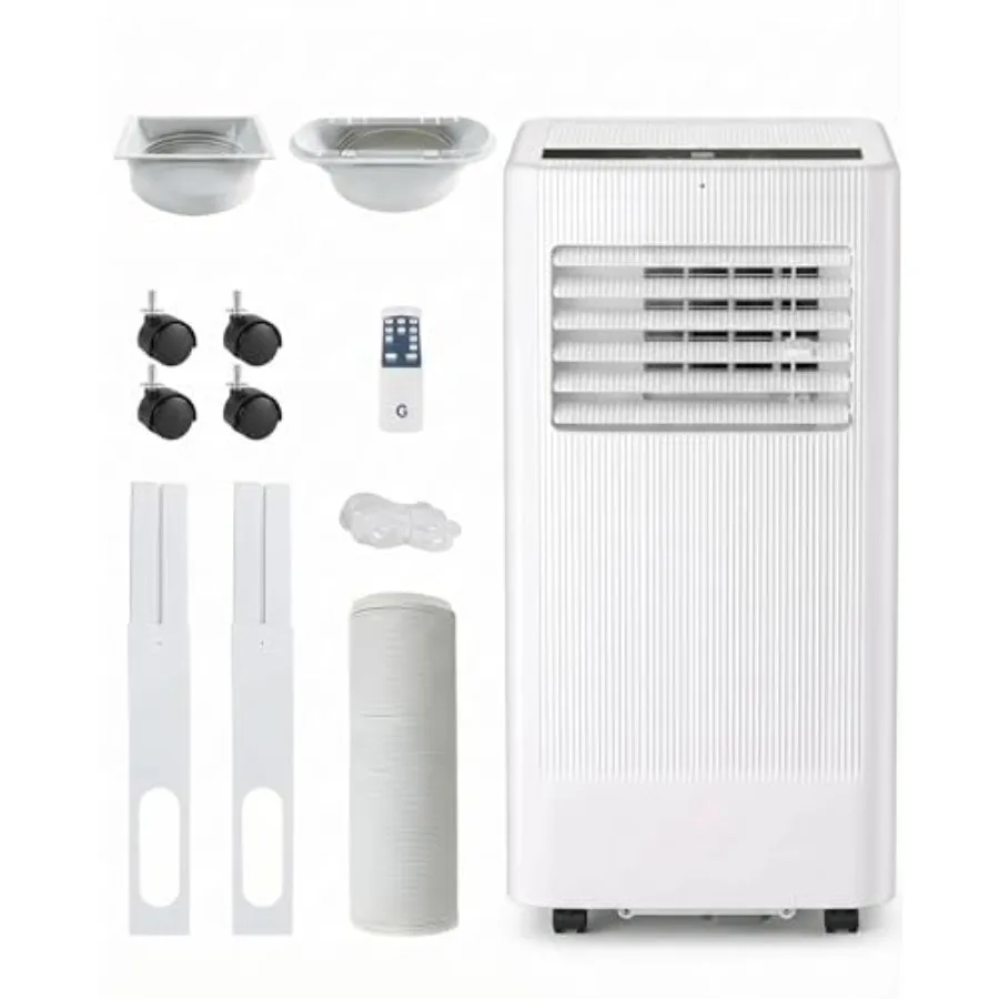 

Portable air conditioner for bedroom living room basement workspace: 10000 BTU 4-in-1 cooling fan dehumidifier sleep mode, whit