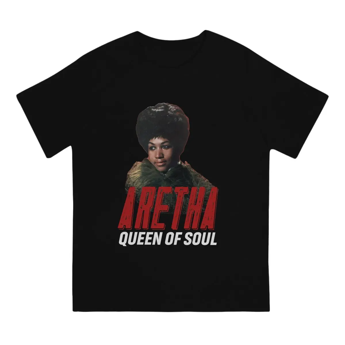 Female Singer Who Has Won Nineteen Grammy Awards T Shirt Men's  Cotton Vintage T-Shirts Aretha Franklin Tees Short Sleeve