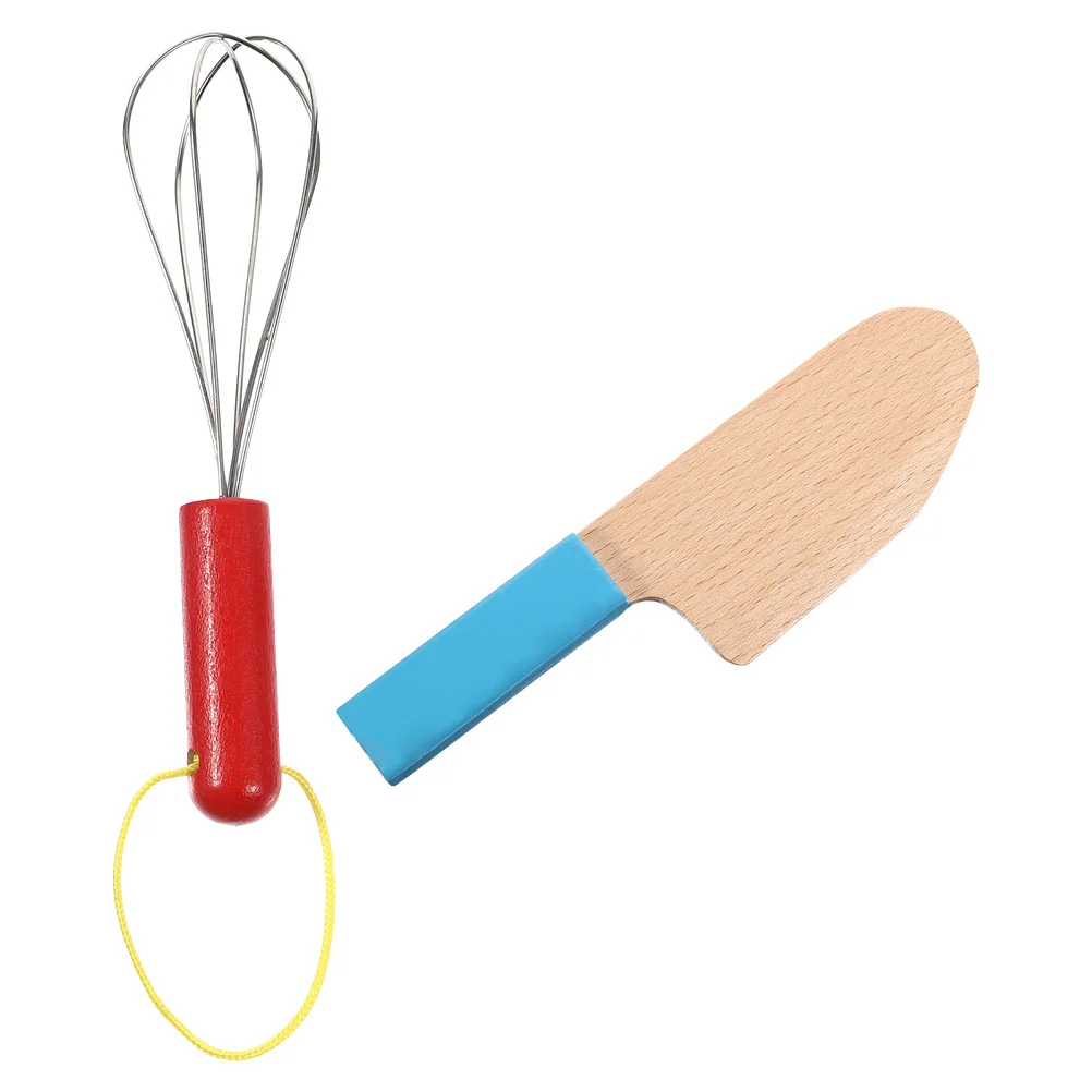 2pcs Play House Whisk Toy Wooden Kitchenware Toy for Kids Children child whisk toy toy