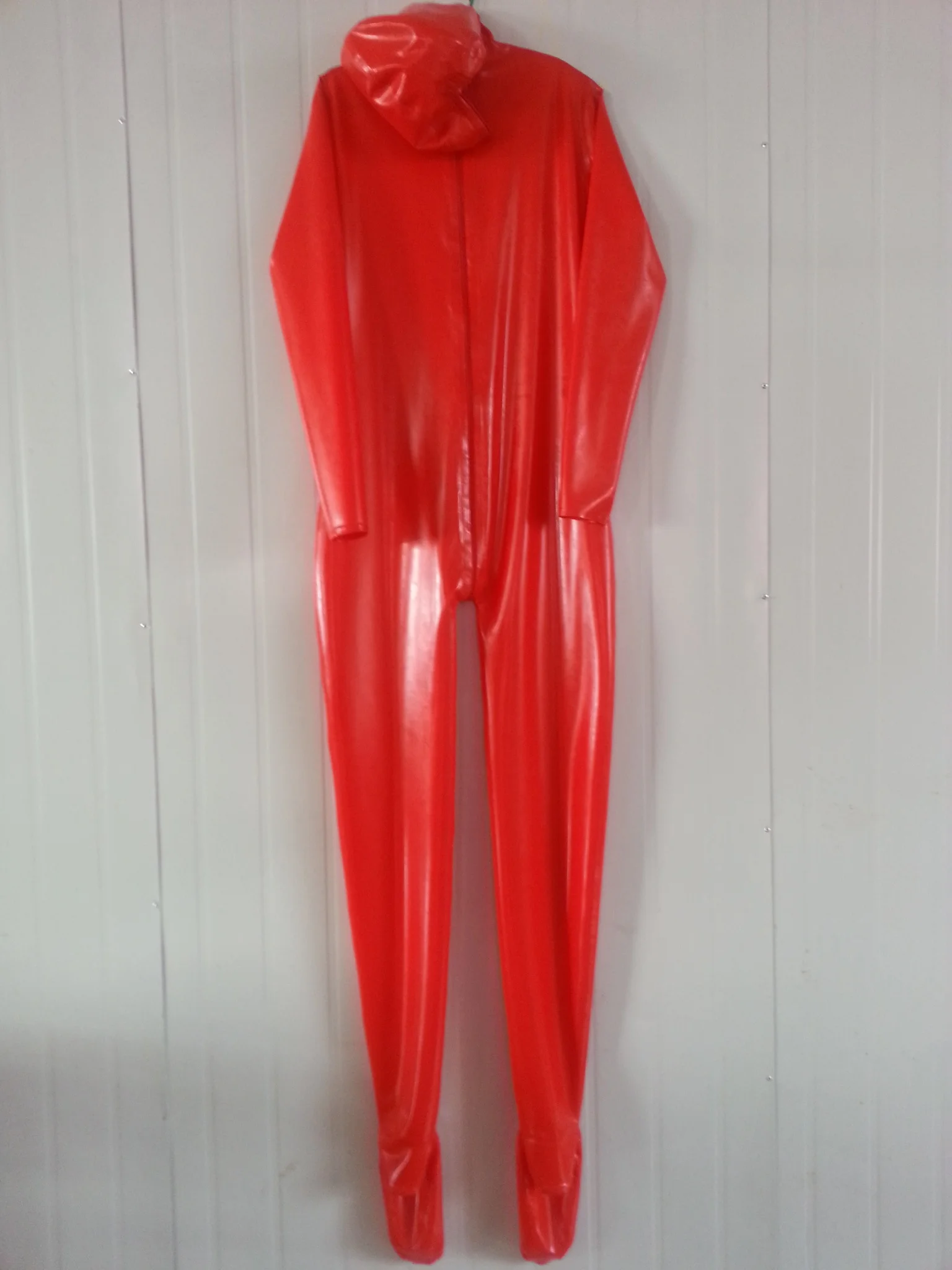 100% Natural Latex Rubber Catsuit Bodysuit Red Suit Uniform Masquerade Handmade Custom Cosplay  ball