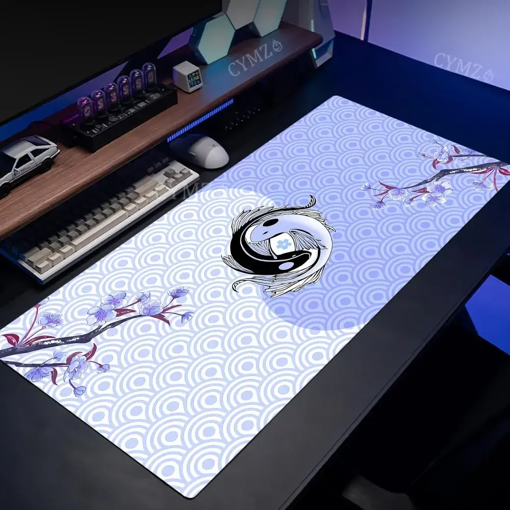 Ukiyo-e koi и вишневый коврик для мыши, настольный коврик, резиновый противоскользящий, прочные настольные аксессуары, подходящие для офиса и игр