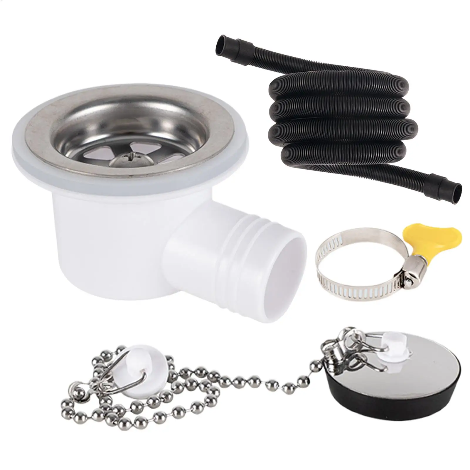 

Угловой фитинг для слива морской раковины с быстрым подключением, фильтром и трубкой для автодомов, лодок и морского транспорта