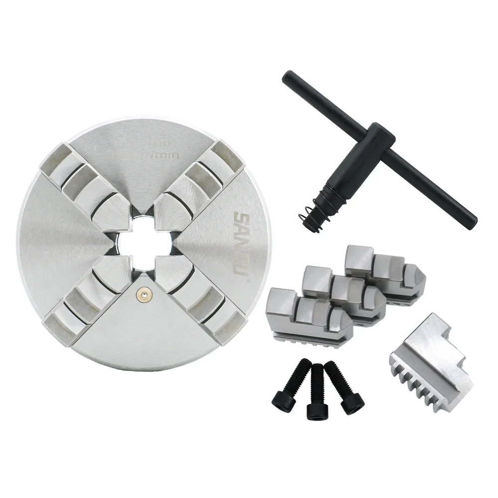 3-Jaw K11-100mm numerical control four-axis indexing head with Nema 34 stepper motor and numerical control router tailstock