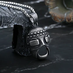 Biker Retro 2024 New Fashion 316L Stainless Steel Punk Rock Skull Mask Pendant Necklace For Man Women Music Brand