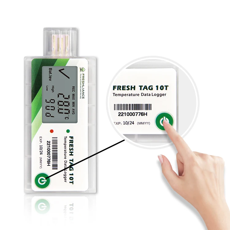 3PCS USB 일회용 Pdf 보고서 자동 온도 데이터 로거 LCD 디스플레이