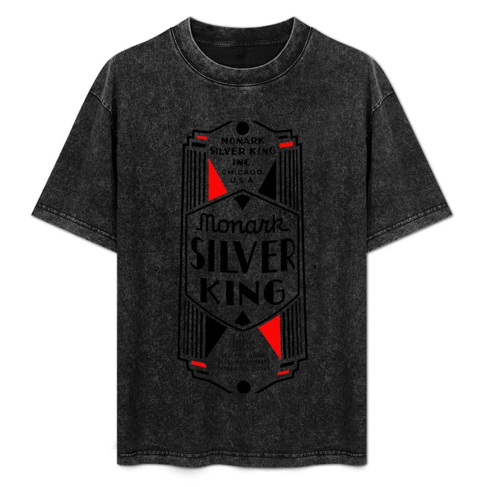 Camiseta vintage com emblema de cabeça de bicicleta Monark Silver King