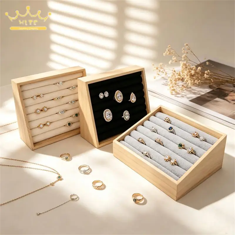Jewelry Display Stand Jewelry Storage Box Jewelry Display Rack Solid Wood Locket Ring Display Tray