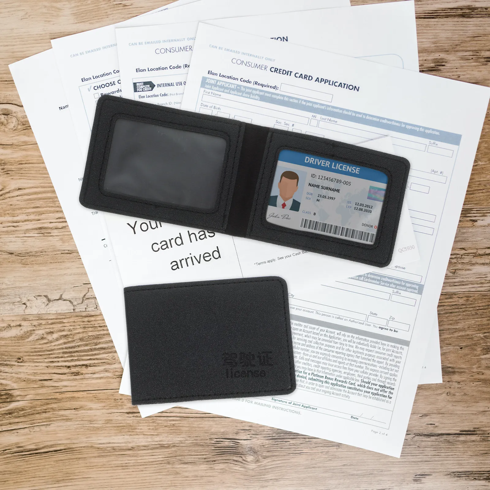 

5Pcs Drive License Holder Card Organizer Credit Id Passport Holder Slim Wallet for Men Office Party Daily Carry