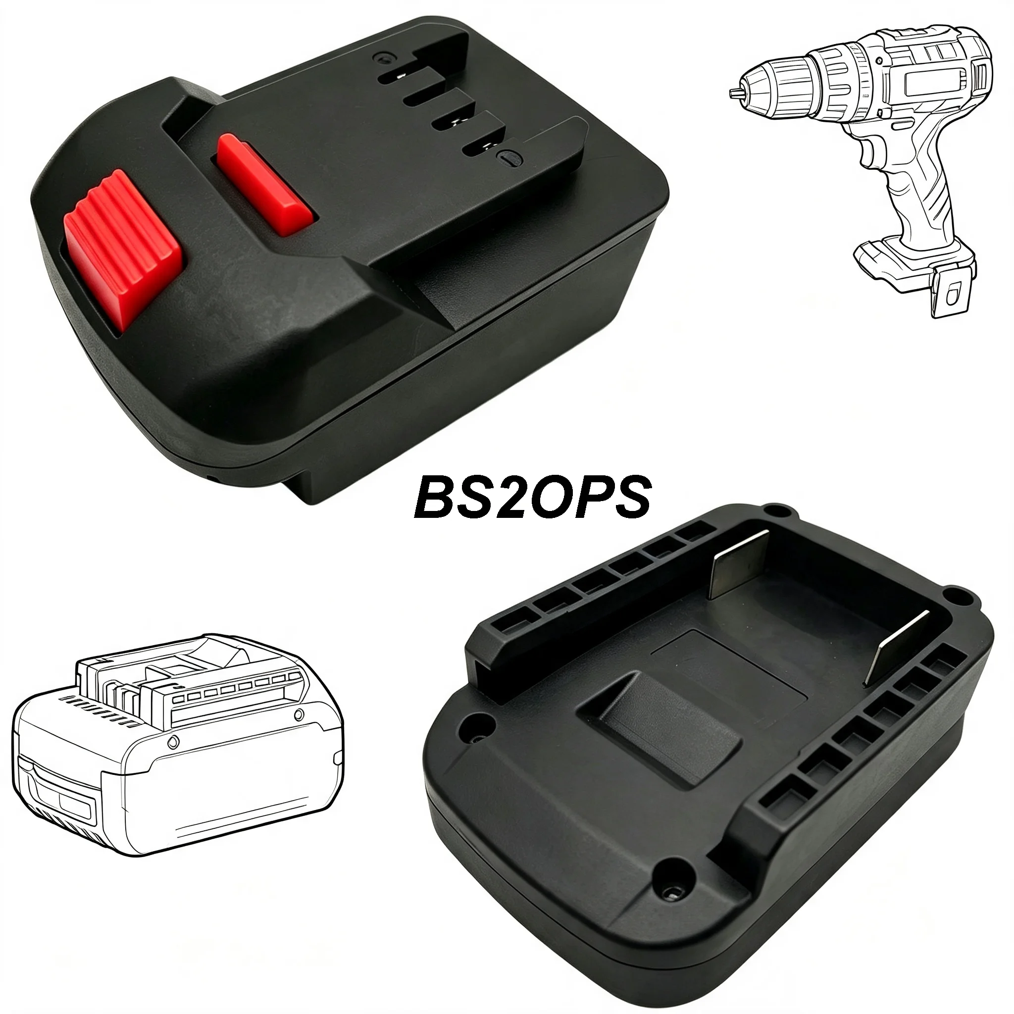 Li-ion Battery Case Adapter For Makita For DeWalt For Milwaukee For Bosch For Einhell Converter For Parkside X20V Power Tools