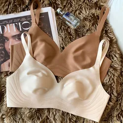 Women V-Neck Non-Wire Brassiere Light Padded Underwear Sexy Lingerie Women Sleep Bra No Show Intimates M-XXXL