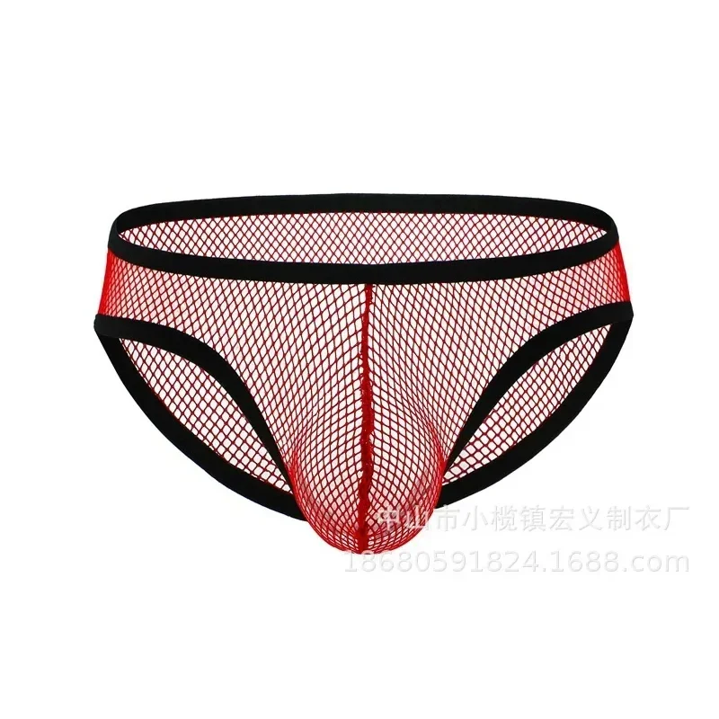 youth Mesh Triangle Underwear Thin, Breathable and Fun Nightclub Hollowed Out Doujiaoshi