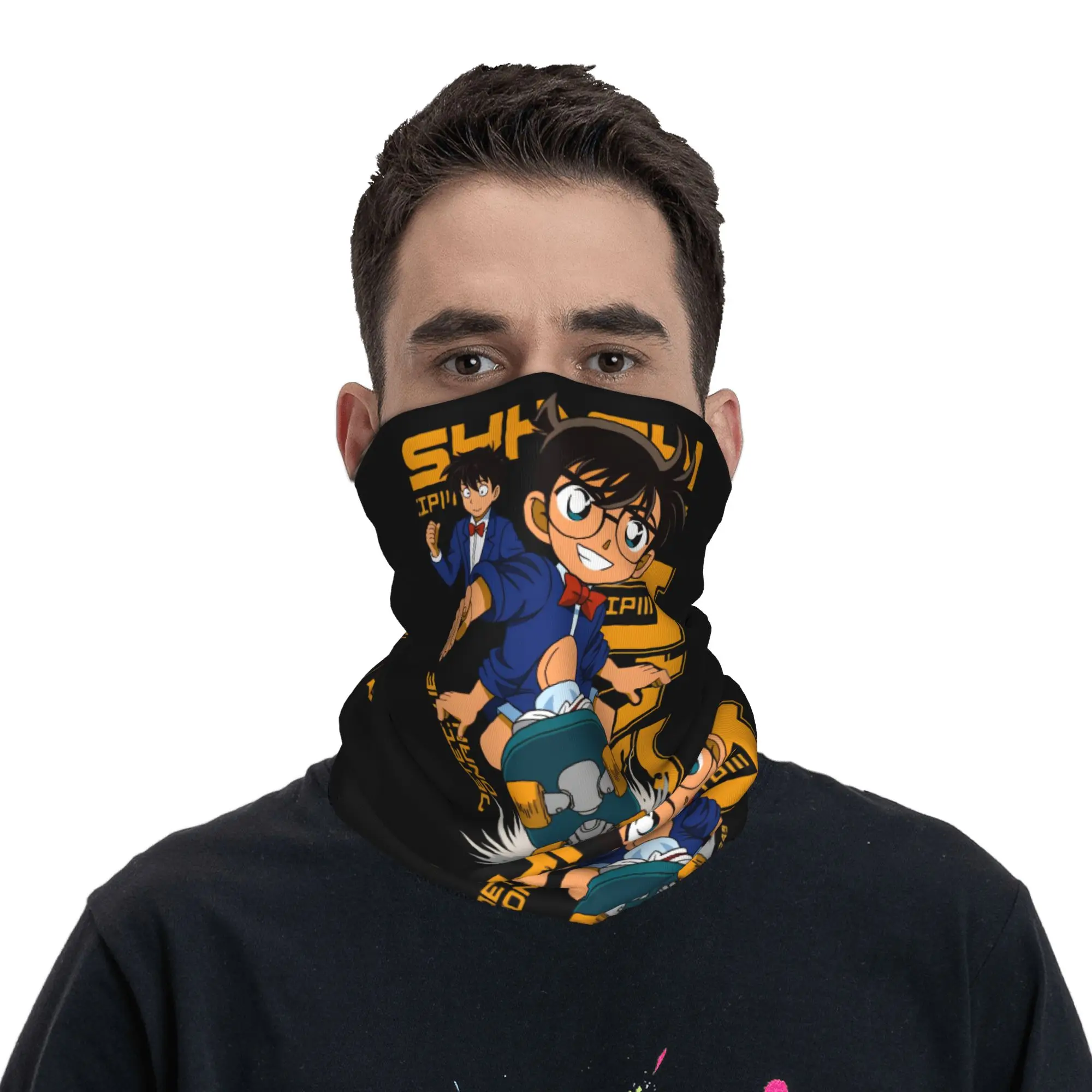 

Anime Detective Conan Bandana Neck Gaiter Windproof Face Scarf Cover Women Men Manga Headwear Tube Balaclava